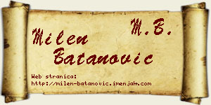 Milen Batanović vizit kartica
